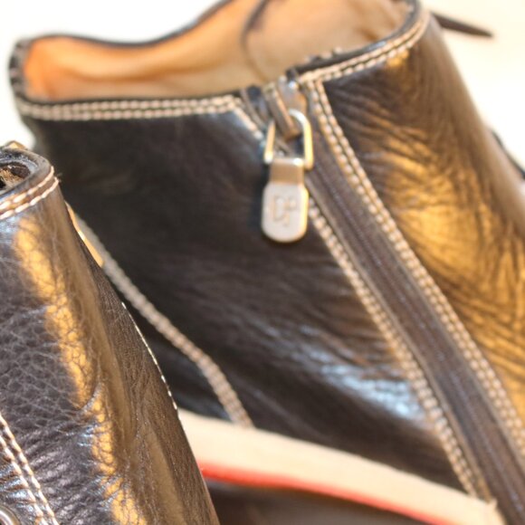 Donald J. Pliner Black and Red Leather Boots - Picture 14 of 15